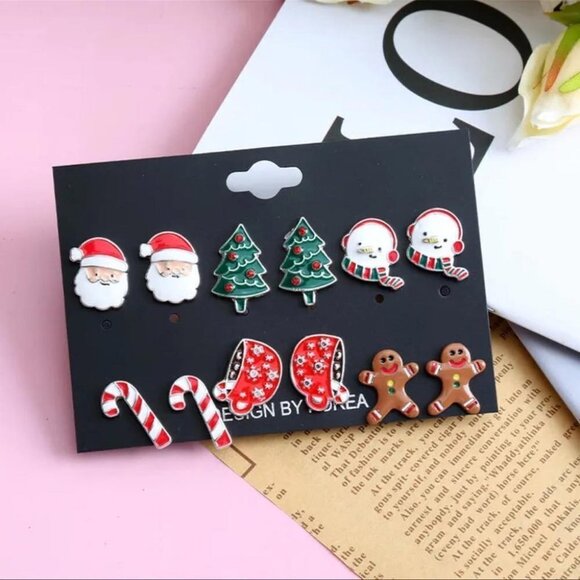 NEW Christmas Holiday Stud Earrings Set Assortment Quirky Fun Festive - Picture 1 of 6